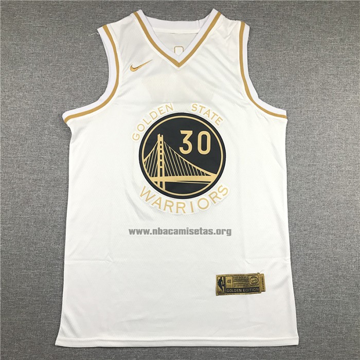 Camiseta Golden Edition Golden State Warriors Stephen Curry NO 30 Blanco